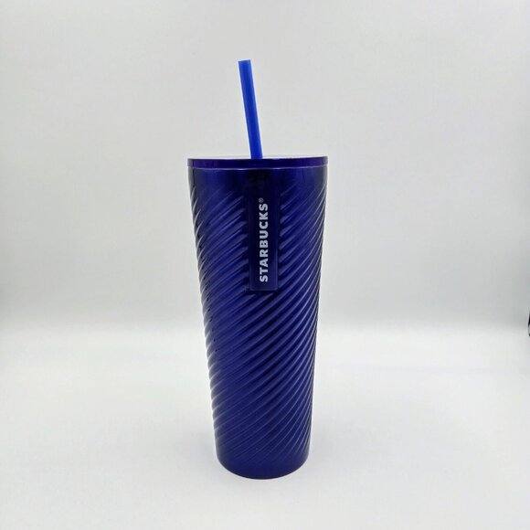 Starbucks Christmas Holiday 2023 Blue Swirl Venti Cold Cup Tumbler 24oz Read - Picture 2 of 12